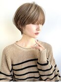 ショートボブ髪型20代30代前髪あり前髪なし面長丸顔【荒牧】AY17