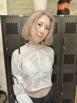 ヲタク(wotaku.) ミルクティーベージュハイトーンベージュホワイトカラーボブ