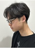 メンズマッシュセンターパートスパイラルパーマニュアンスパーマ