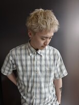 スタニング 渋谷(STUNNING.) メンズカット/スパイキーショート/ケアブリーチホワイトベージュ