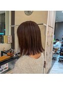 ボブ　切りっぱなしボブ　ミディアムボブ