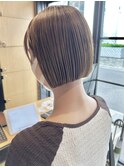 20代30代ミニボブココアブラウン小顔美肌ストレート丸み