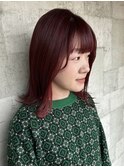 ピンクブラウン　艶髪　髪質改善　韓国風　顔まわり　顔周り