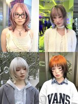 フェイスレイヤーリップレイヤーウルフカットブリーチダブルカラ