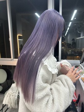 ジゼル 梅田(GiseL) ロングヘアピンクラベンダーペールカラー髪質改善トリートメント