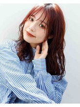 ロッソ ヘアアンドスパ 六町店(Rosso Hair&SPA) 大人かわいい風レッドカラー