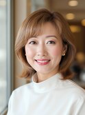 30代40代夏◎くびれふんわりショートボブ×透明感アッシュ