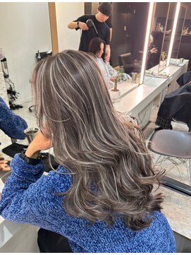 ブレンド 渋谷(BLend) ホワイトグレージュミニウルフデジタルパーマチェリーブラウン