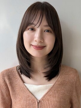 ガーデン 銀座(GARDEN) ミディアムレイヤー/ワンカール/ハッシュカット/マロンベージュ