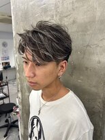 メンズサロン キング 高槻店(Men’s salon K!ng)&nbsp;フェザーショートアップバングセンターパートメンズハイライト