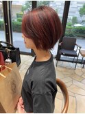 ポイントカラーショートボブ