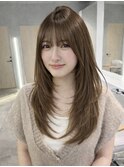 ワンカールでふんわり動くレイヤー×まろやかベージュ
