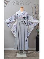 きものサロン すずめ屋 レンタル番号 卒業袴-54 桜ブルー (袴、帯色変更可)