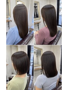 髪質改善Lino hair/縮毛矯正/白髪ぼかし/ハイライト/メンズカット【リノヘア】の写真/【髪質改善ストレート】で雨の日でもまとまる艶髪・絹髪を叶えます◎ふわふわまとまらない髪にgood！！