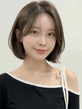 カバーヘア イヴ 戸頭店(COVER HAIR EVE) 耳かけブリーチなしダークグレージュ小顔レイヤーボブ20代P2