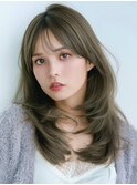 《Agu hair》韓国風レイヤー×セミ×オリーブグレージュ