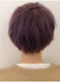 アッシュピンクラベンダーカラーマッシュショート