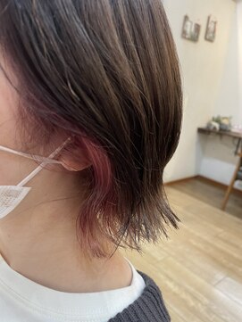 ギフト ヘアー サロン(gift hair salon) 『イヤリングカラー×ピンク】