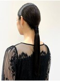 ピタッとアレンジ　タイトアレンジ　黒髪　お呼ばれヘア