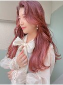 カシスピンク/ピンクベージュ/ピンクカラー/ブリーチカラー