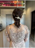 パーティーヘアセット/ヘアアレンジ/ツインアレンジ/編み下ろし