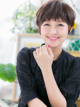 カバーヘア ブリス 志木南口駅前店(COVER HAIR bliss) ぱっつん前髪アースカラーマッシュショートc6志木20代30代40代!