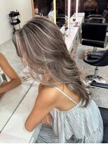 ブレンド 渋谷(BLend)&nbsp;ホワイトグレージュミニウルフデジタルパーマチェリーブラウン