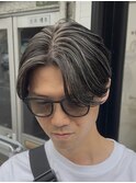 50代40代白髪ぼかしシルバーメッシュバレイヤージュ