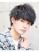 波巻きパーマメンズツイストスパイラルパーマツーブロック