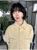 ショートボブ/ミルクブラウン/シースルー/30代40代50代