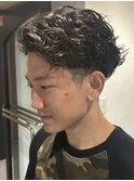 横浜シャドウパーマ緩めスパイラルパーマ波巻きパーマッシュ30代