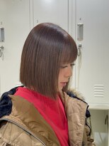 フェイス 石川町 (FACE) オリーブベージュ切りっぱなしボブ
