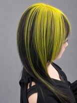 ソラヘアー(SORA hair)&nbsp;ライムイエロー×ブラックのアンブレラカラー