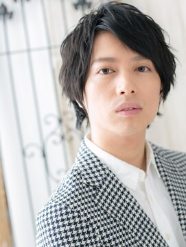 モッズヘア メン 上尾東口店(mod's hair men) 斜めバングのオシャレ春パーマ黒髪ショートウルフS上尾