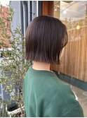 切りっぱなしボブ×オリーブグレージュ