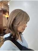 ミルクティーベージュ×白髪ぼかし
