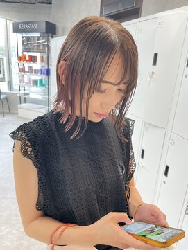 リミットバイアフィナー 大宮店(limit by Afinar) インナーペールピンク×ぱつっとボブ