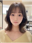 くびれヘア ハイライトカラー アプリコットオレンジ 夏