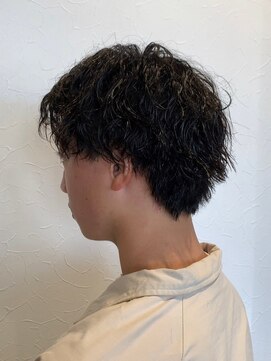 ゴデーレ(GODERE) メンズスパイラルパーマハンサムショートセンターパートブラウン