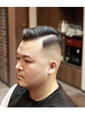 <理容室><バーバー>サイドパート スキンフェード