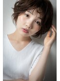 グレージュアッシュひし形ショートマッシュパーマv上尾20代30代