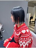ブルージュ/ネイビーカラー/ベルボブ/ボブヘア/ブルーるブラック