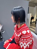 アム(amu)&nbsp;ブルージュ/ネイビーカラー/ベルボブ/ボブヘア/ブルーるブラック