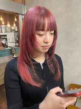 グローバルヘアー バランス(global hair BALANCE) 10代20代 デザインカラー/ピンクカラー/レイヤーカット