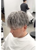 ホワイトメッシュパーマ 白髪ぼかし