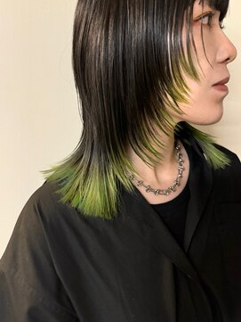 ノラ シブヤ(NORA) レイヤーカット/デザインカラー/裾カラー/グリーンカラー