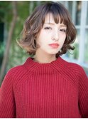 +animo大沢+オンブレ☆エンドカラー外ハネレイヤーボブパーマo