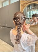 お呼ばれヘア/編みおろしヘア/ヘアアレンジ