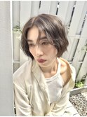 ショート20代30代パーマボブレイヤー透明感カラー