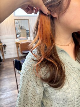 ソワ 北千住(soi) イヤリングカラー×オレンジ×ブラウン